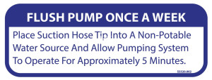 Keco PumpOut Systems Flush Pump Once A Week - Decal