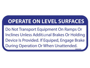 Keco PumpOut Systems Operate On Level Surface - Decal