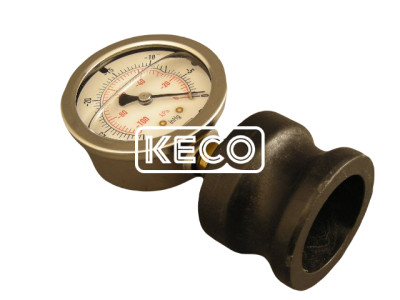 Oil Filled Vacuum Gauge w/ Male Quick Connect